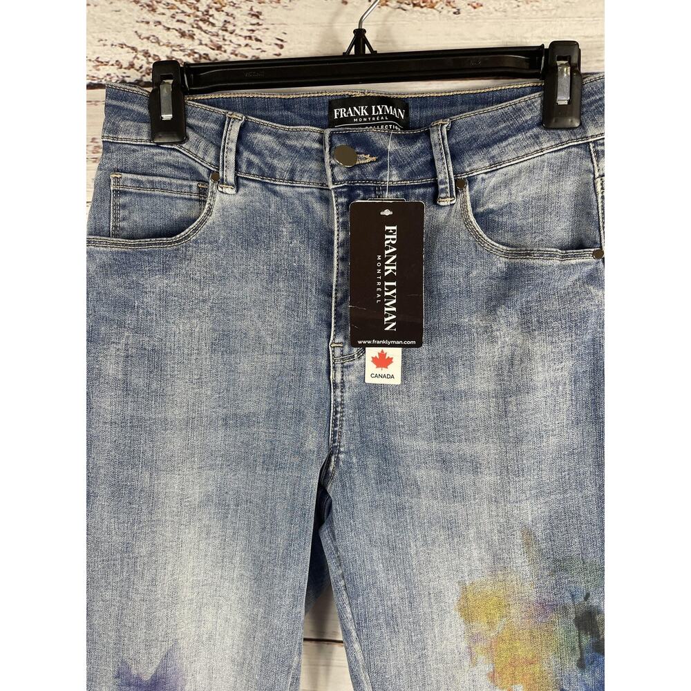 Frank Lyman Jeans Women's Size Small Petit Floral High Rise Skinny Stretch Blue - Picture 4 of 10